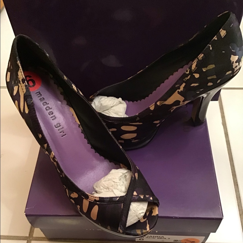 Madden Girl Multi-Color Peep Toe Pumps